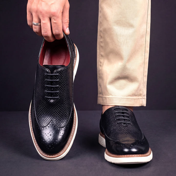 Men's Leather Wingtip Oxford Hybrid Dress Shoes