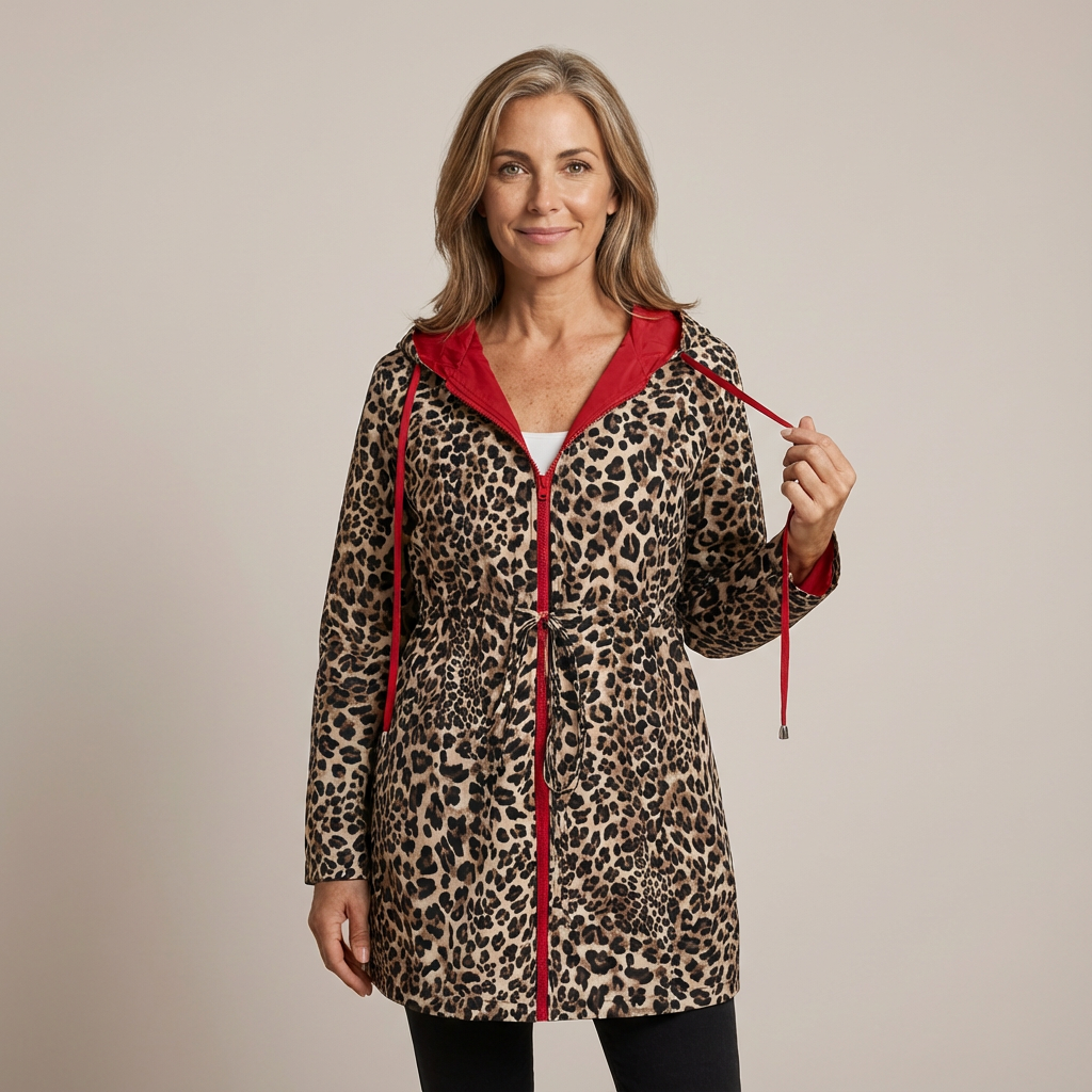 Women's Fleece Reversible Leopard Print Hooded Jacket