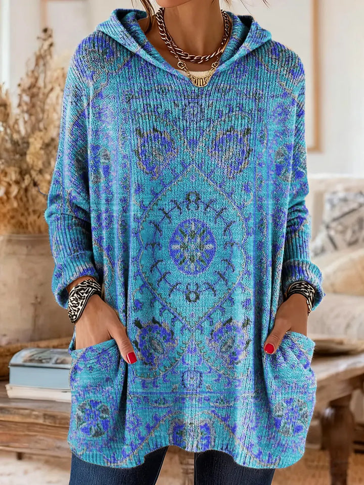 Women’s Fleece Hooded Jumper Knit Pullover Top