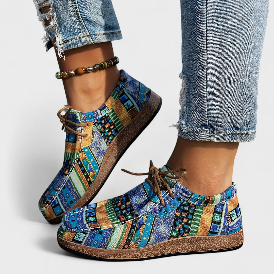 Women's Canvas Bohemian Walking Shoes Lightweight Slip On Sneakers