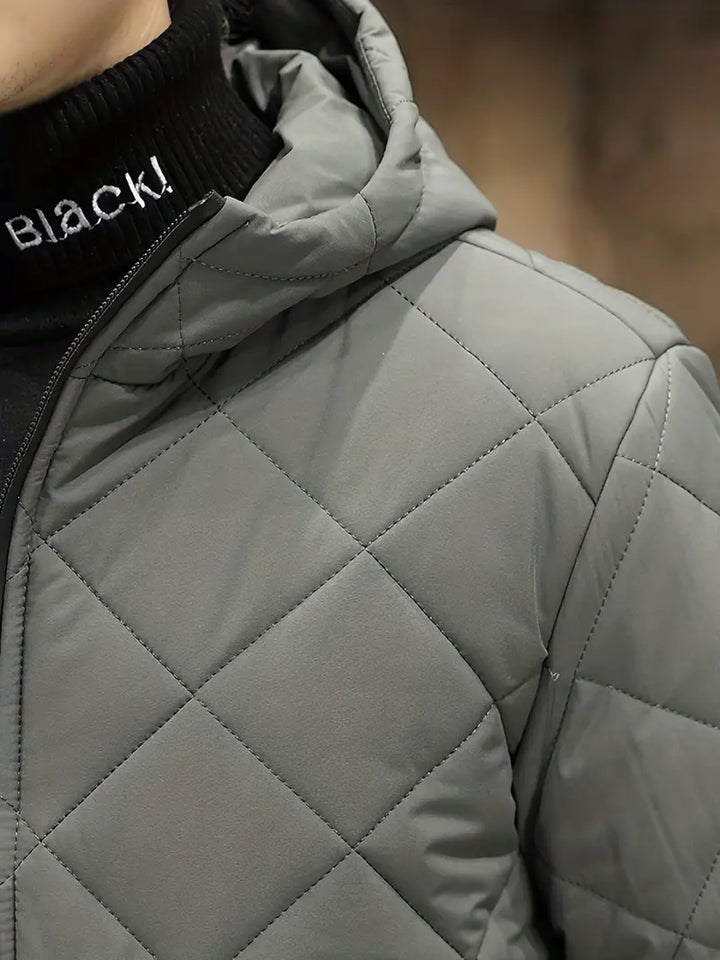 Men’s Fleece Hooded Quilted Puffer Jacket