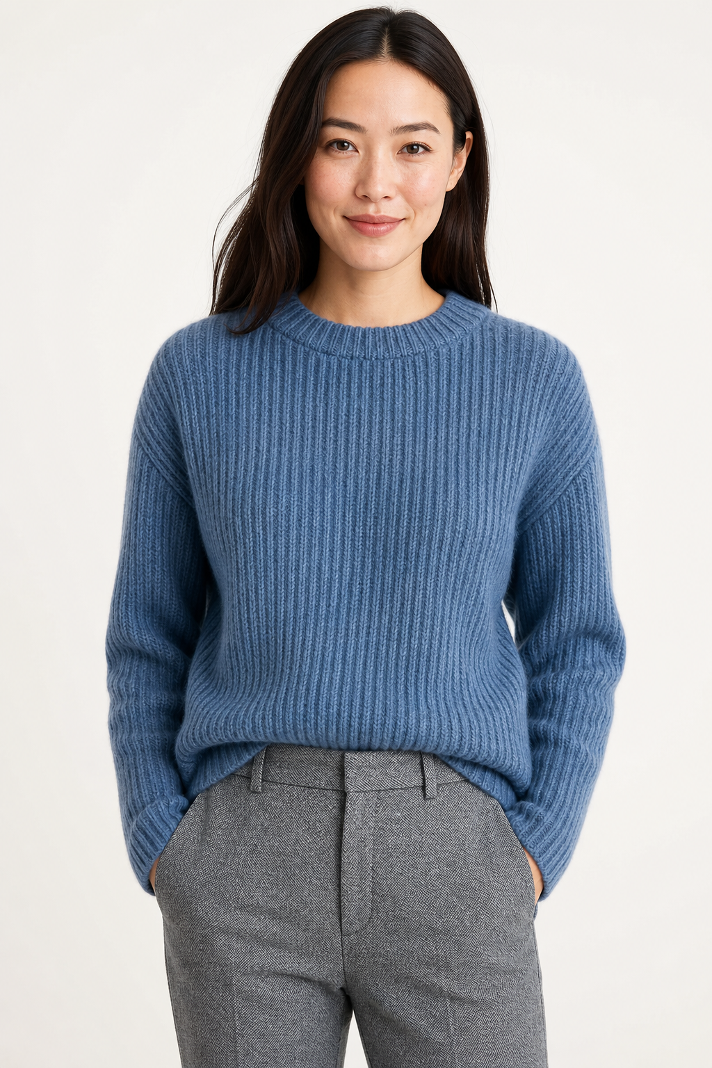 Women's Sweater Merino Wool Knit Fair Isle Crewneck Pullover