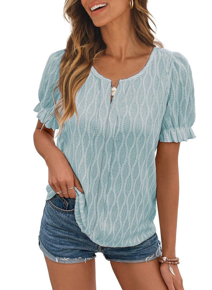 Women's Knit Blouse Short Sleeve Top