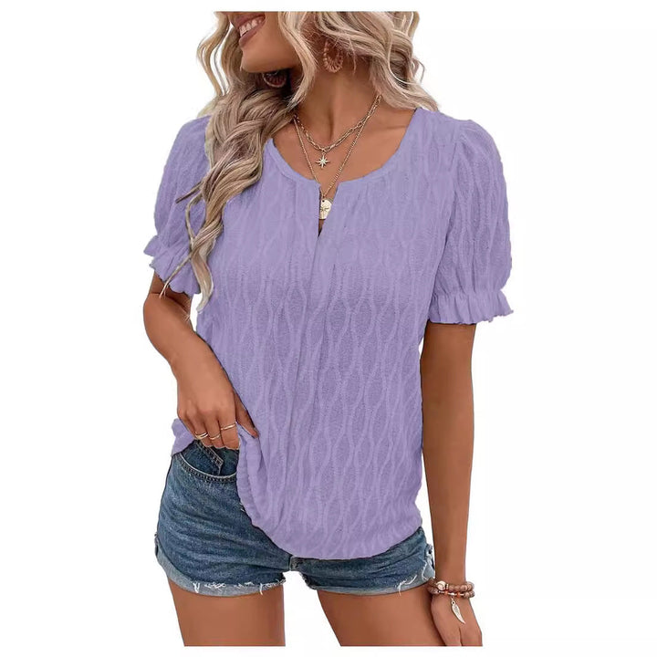 Women's Knit Blouse Short Sleeve Top