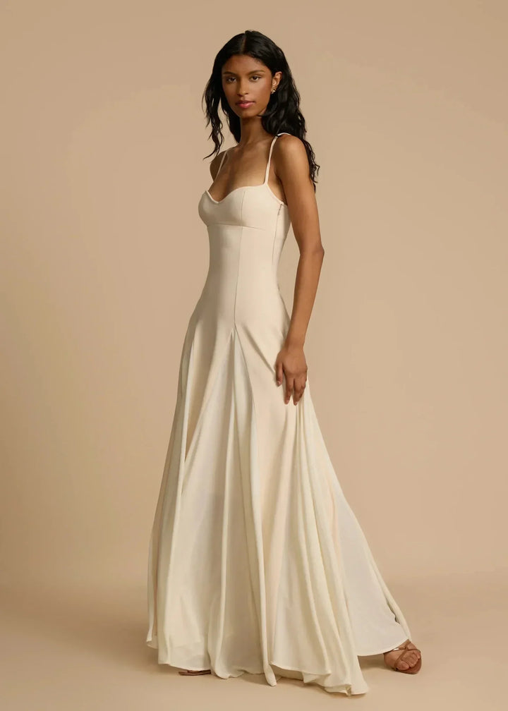 Women's Paloma Silk Evening Maxi Gown High Waist Long Dress