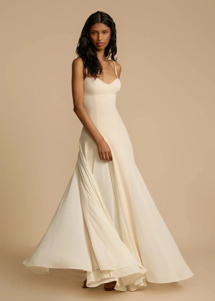 Women's Paloma Silk Evening Maxi Gown High Waist Long Dress