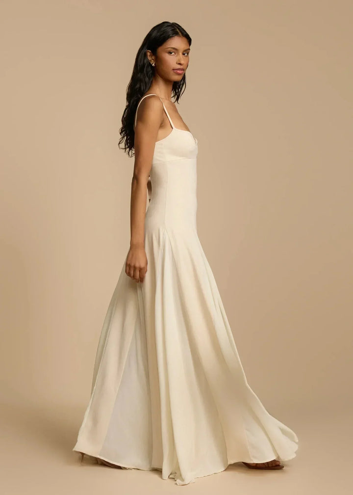 Women's Paloma Silk Evening Maxi Gown High Waist Long Dress