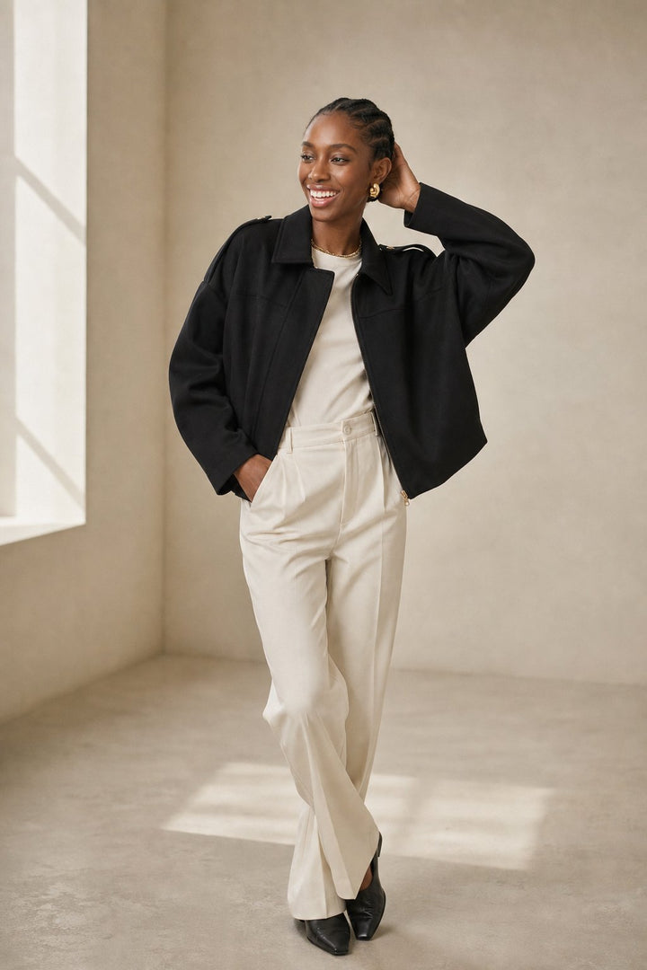 Women's Suede Bomber Jacket Casual Outerwear Coat