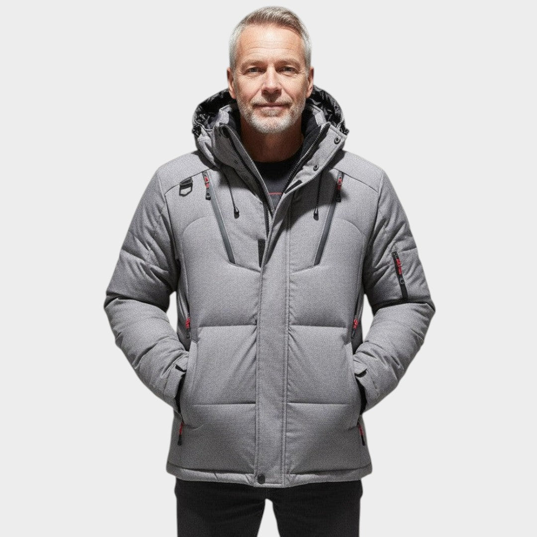 Men’s Fleece-Lined Hooded Nylon Puffer Parka