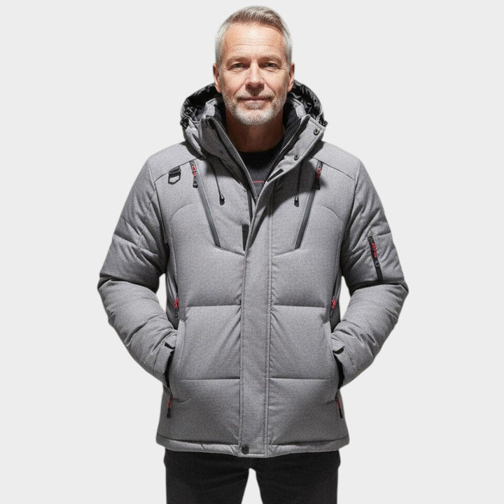 Men’s Fleece-Lined Hooded Nylon Puffer Parka