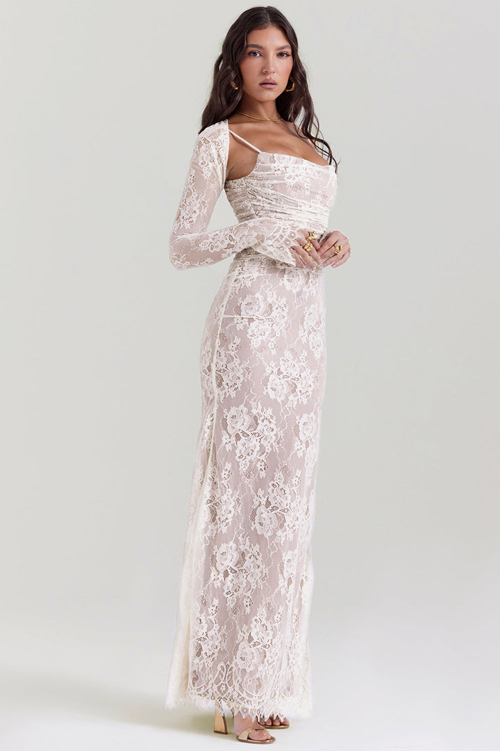 Women's Lace Maxi Dress Formal Evening Gown