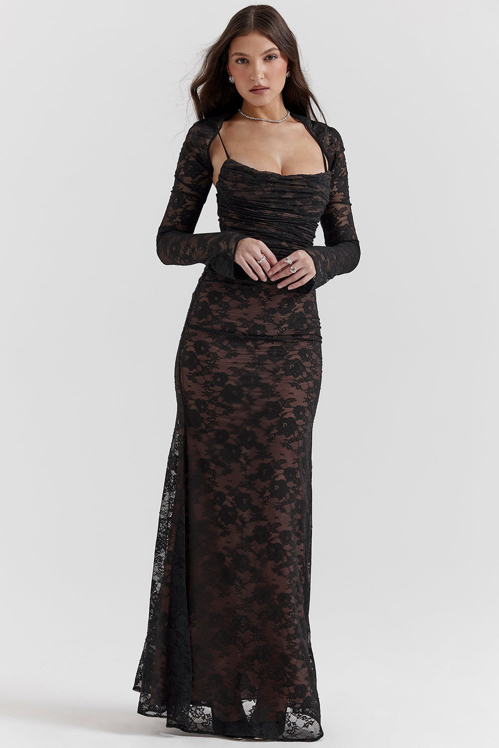 Women's Lace Maxi Dress Formal Evening Gown
