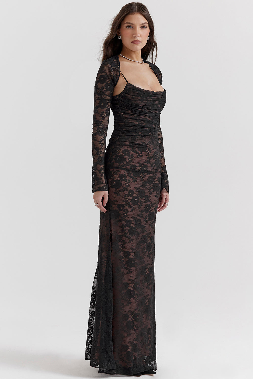 Women's Lace Maxi Dress Formal Evening Gown