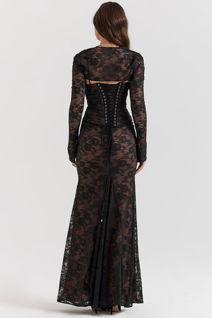 Women's Lace Maxi Dress Formal Evening Gown