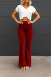 Women's High-Waist Flare Cotton Pants Summer