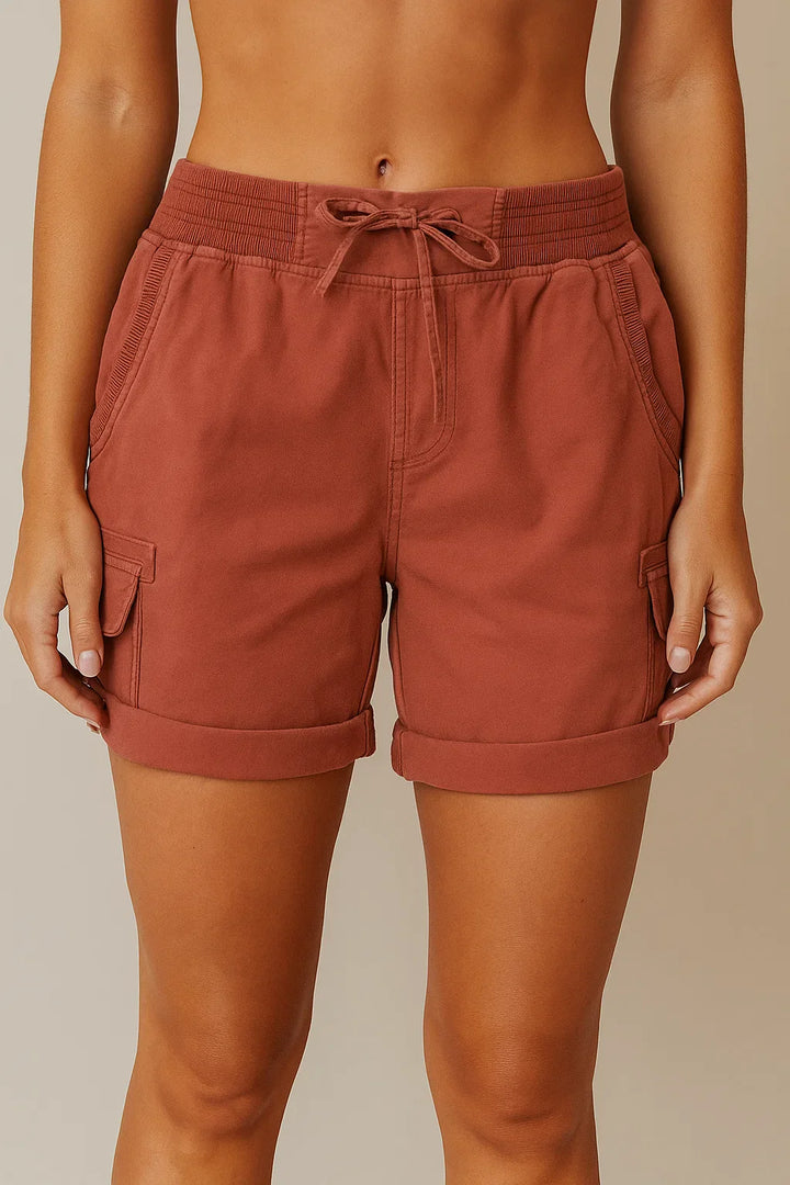 Women's Cargo Shorts Linen High Waisted Casual Utility Wear
