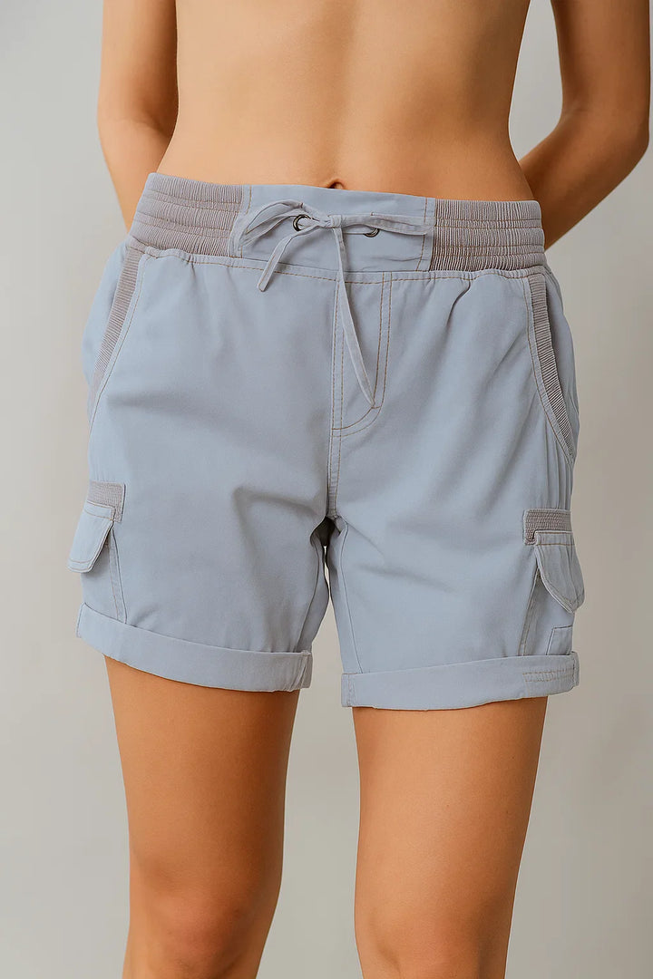 Women's Cargo Shorts Linen High Waisted Casual Utility Wear