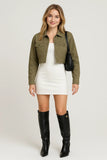 Women's Leather Knee High Boots Fold Over Wedge Heel