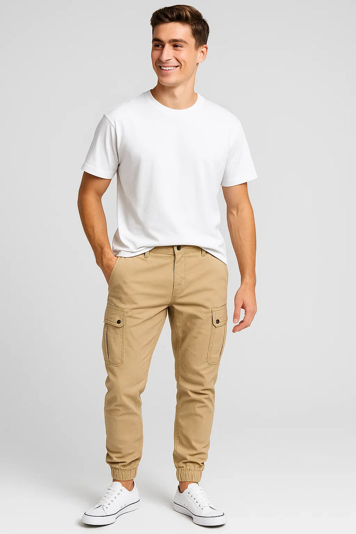 Cargo Pants Men's Fleece Jogger Slim Fit Trousers