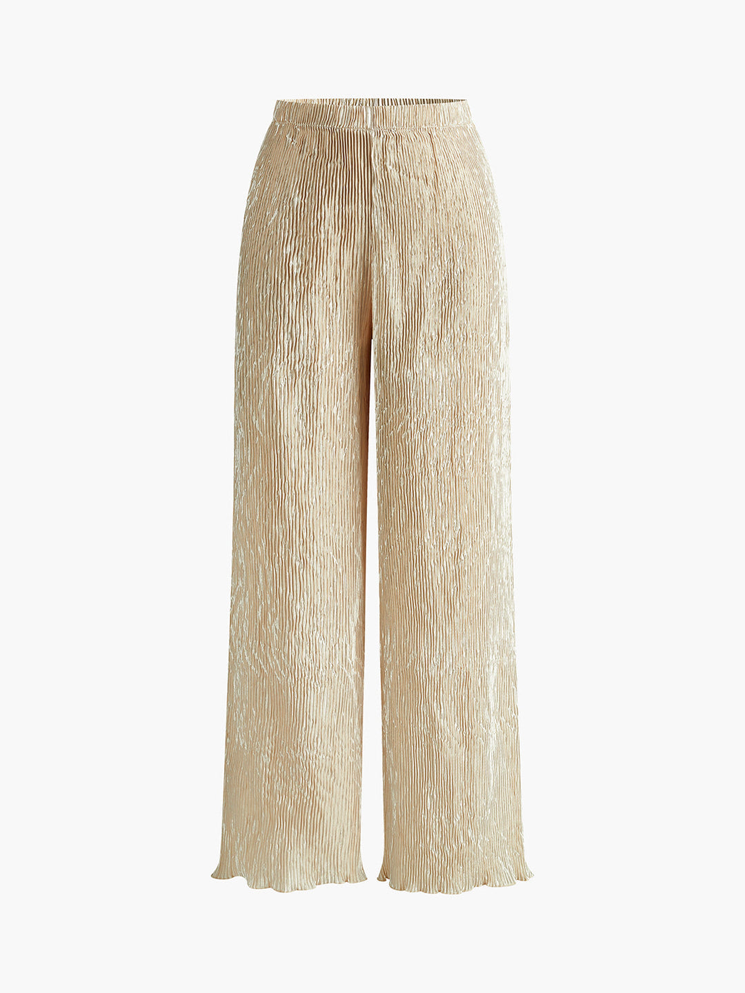 Ensemble haut plissé dos nu à col montant et pantalon large pour femme, mélange de lin