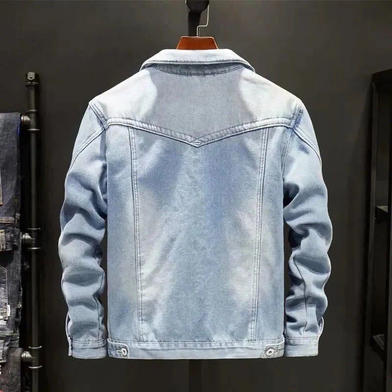 Veste camionneur en denim pour homme, doublée en polaire et en sherpa