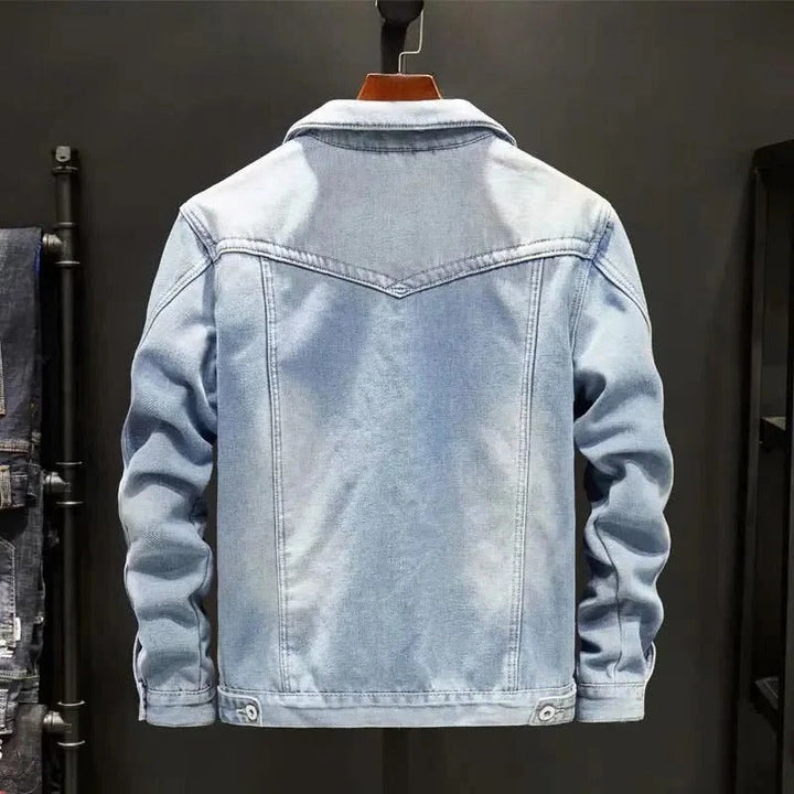 Veste camionneur en denim pour homme, doublée en polaire et en sherpa