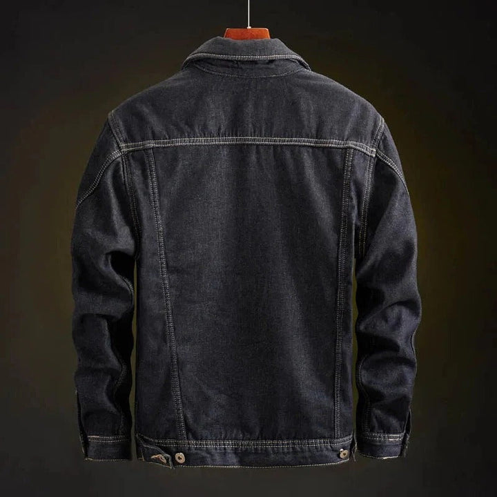 Veste camionneur en denim pour homme, doublée en polaire et en sherpa