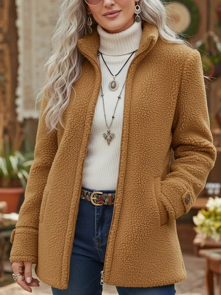Women's Fleece High Collar Zip-Up Jacket