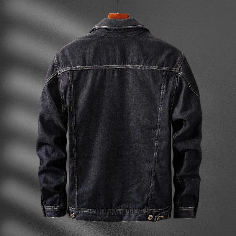 Men's Fleece Denim Trucker Jacket