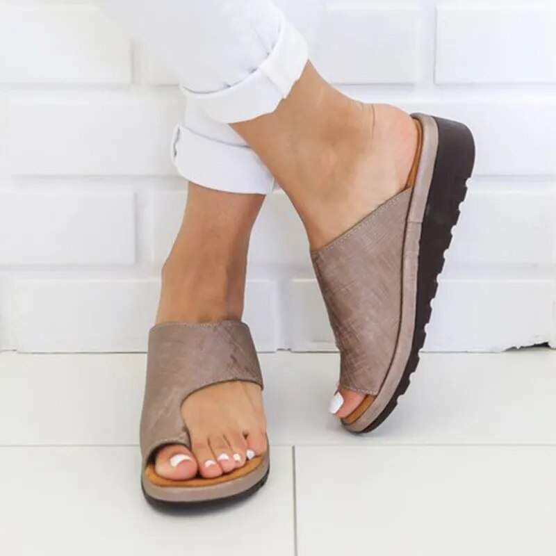 Women's Leather Orthopedic Arch Support Sandals