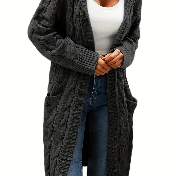 Cardigan oversize tricoté pour femme, ouvert sur le devant