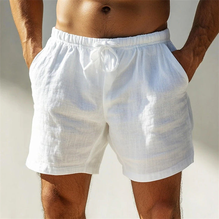 Men's Cotton Linen Drawstring Summer Shorts
