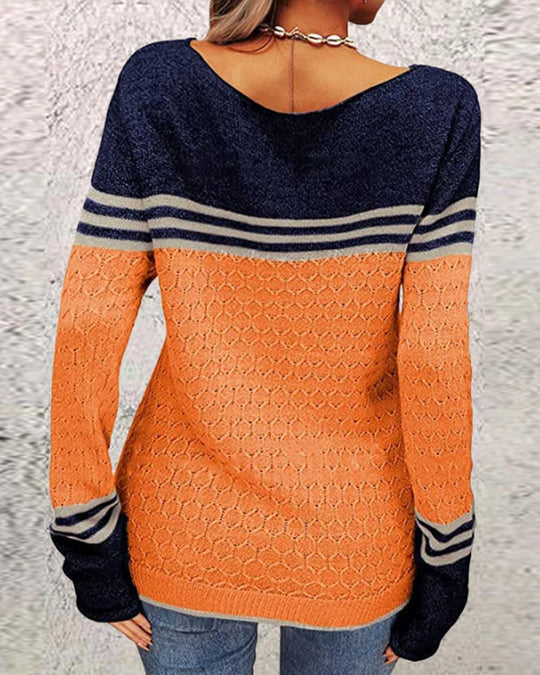 Women’s Knit Colorblock Crewneck Pullover