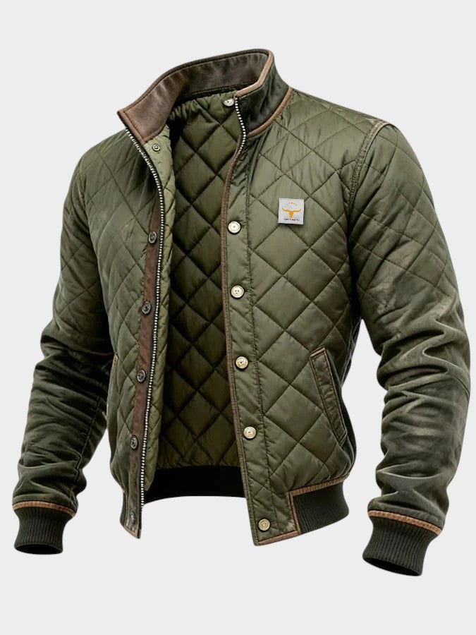 Men's Quilted Fleece Padded Bomber Jacket