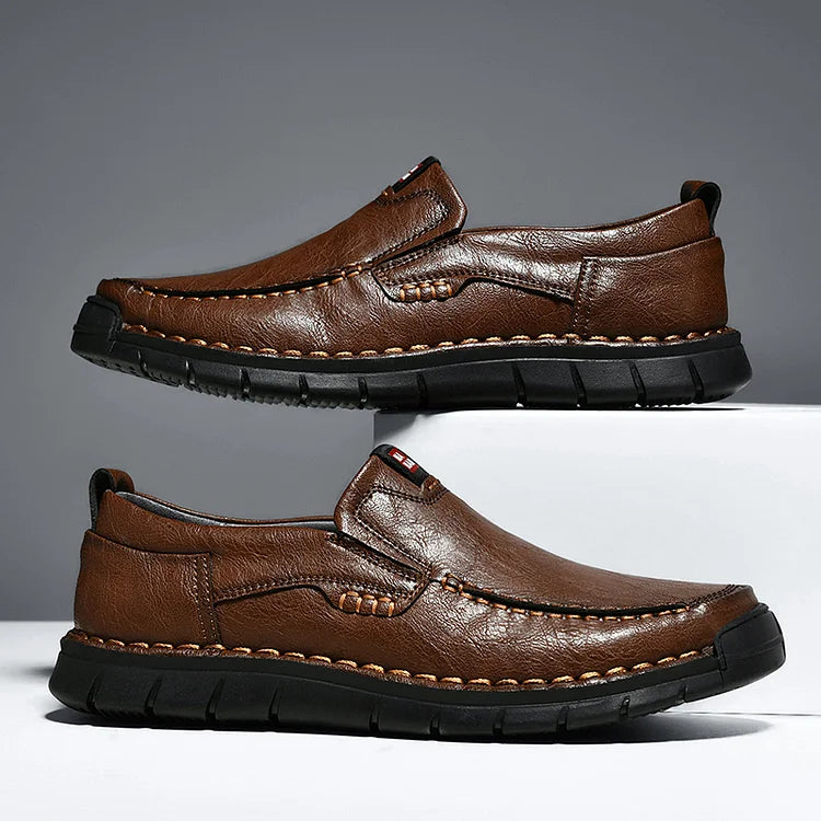 Men's Leather Slip-On Loafers Casual Shoes