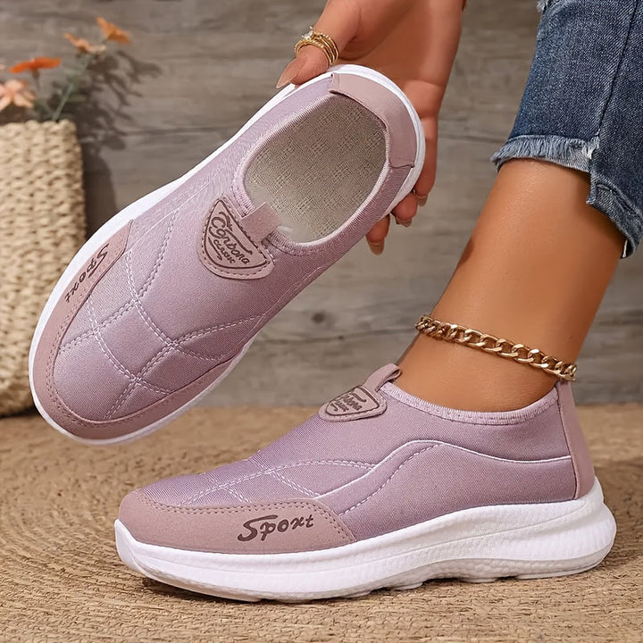 Women's Leather Slip On Sneakers Sport Walking Shoes