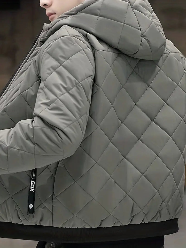 Men’s Fleece Hooded Quilted Puffer Jacket