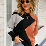 Women's Knit Jumper Crew Neck Long Sleeve Pullover Sweater