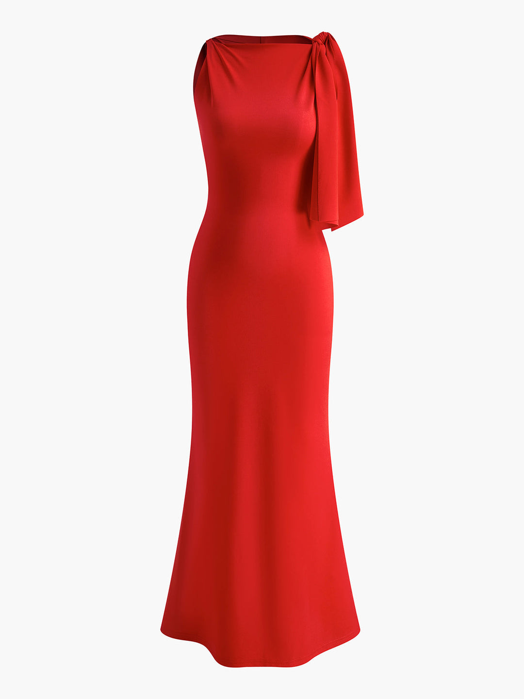 Robe de soirée longue et élégante en satin pour femme, sans manches, idéale pour les fêtes