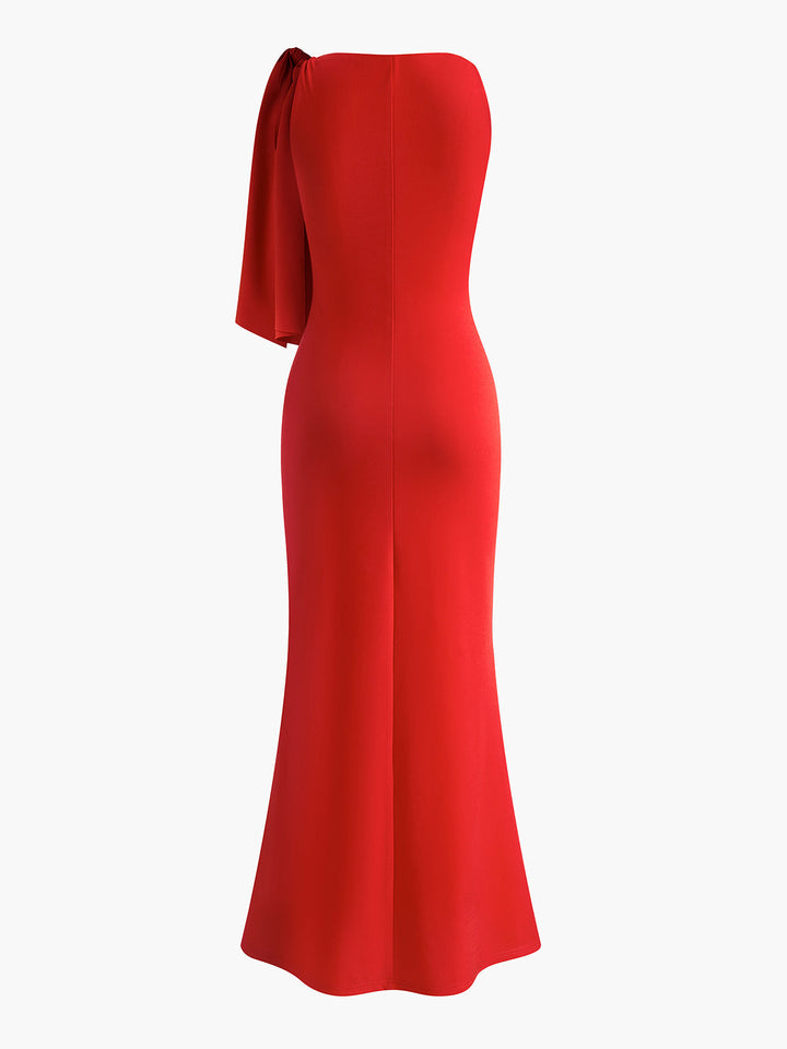 Robe de soirée longue et élégante en satin pour femme, sans manches, idéale pour les fêtes