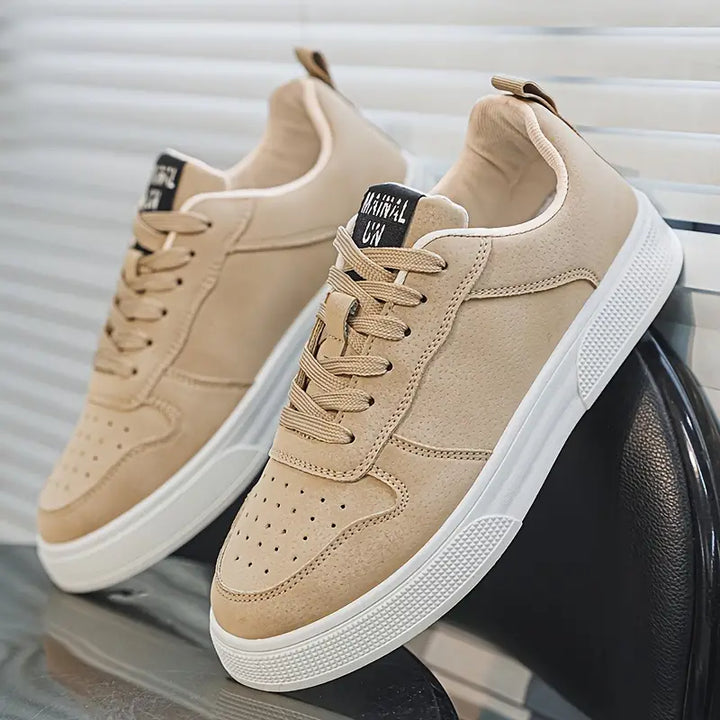 Men's Leather Low Top Sneakers Casual Shoes