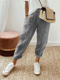 Women’s Linen Striped Wide-Leg Trousers