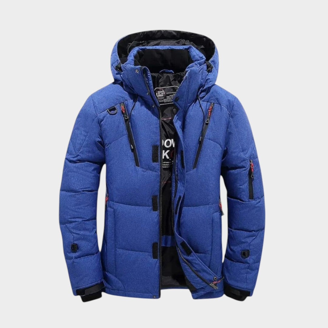 Men’s Fleece-Lined Hooded Nylon Puffer Parka