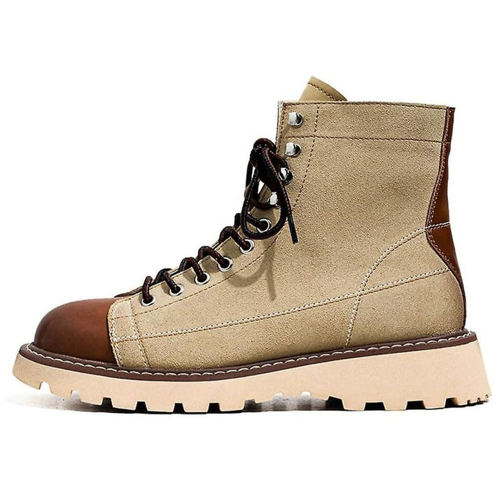 Men's Retro Leather Casual High Top Combat Ankle Boots