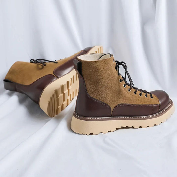 Men's Retro Leather Casual High Top Combat Ankle Boots