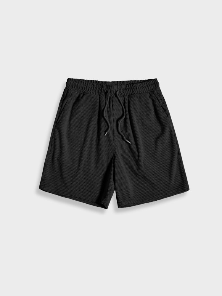 Men's Knit Button Up Shirt and Shorts Two Piece Set