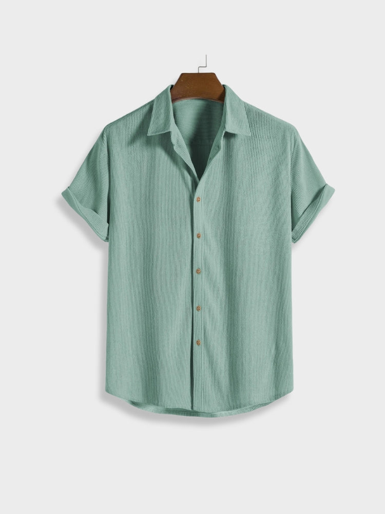 Men's Linen Blend Short Set Textured Knit Two Piece Outfit
