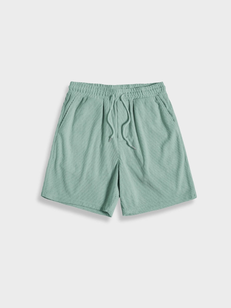 Men's Knit Button Up Shirt and Shorts Two Piece Set