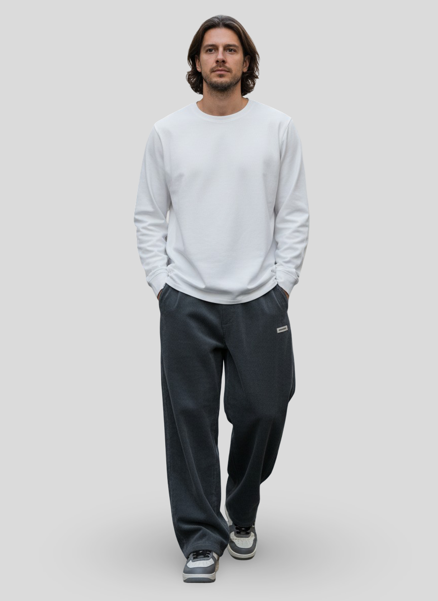 Men's Loose-Fit Wide-Leg Corduroy Pants
