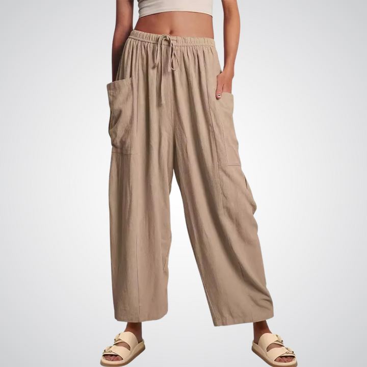 Women's Wide Leg Linen Pants High Waisted Lounge Trousers